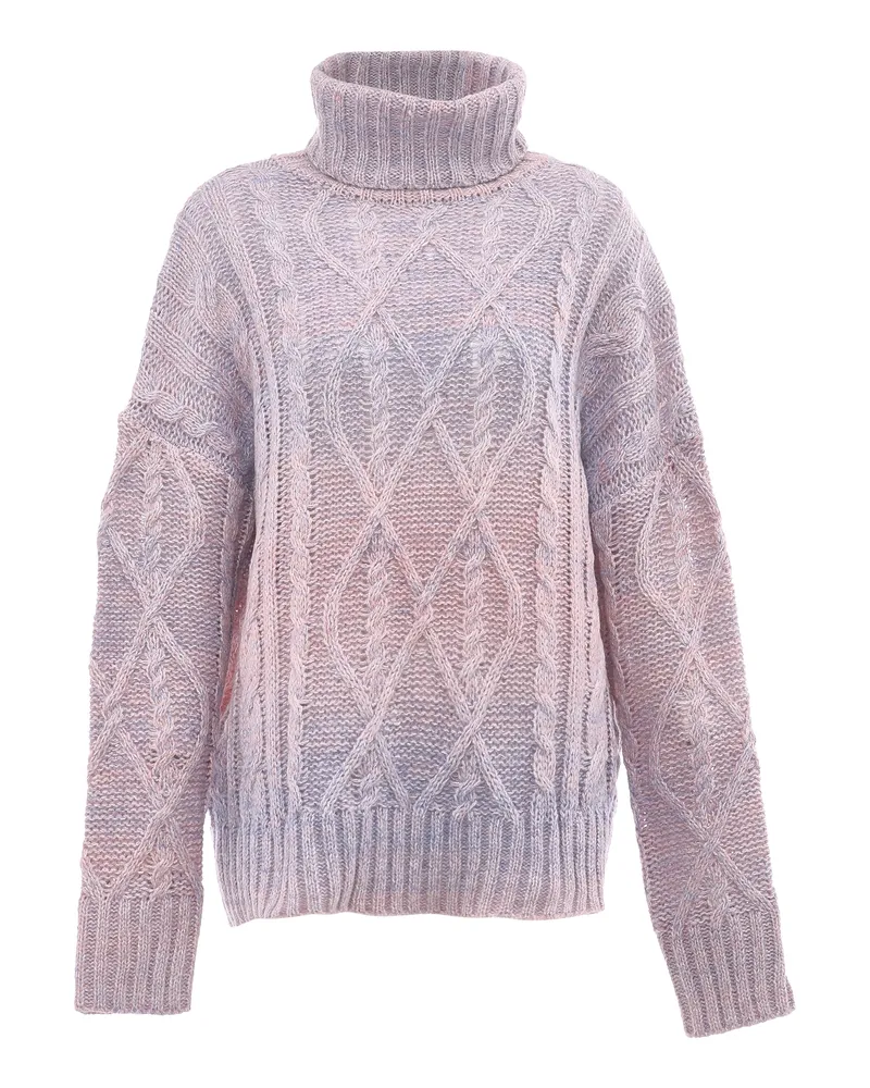 My Mo Rollkragenpullover Damen blau rosa Blau