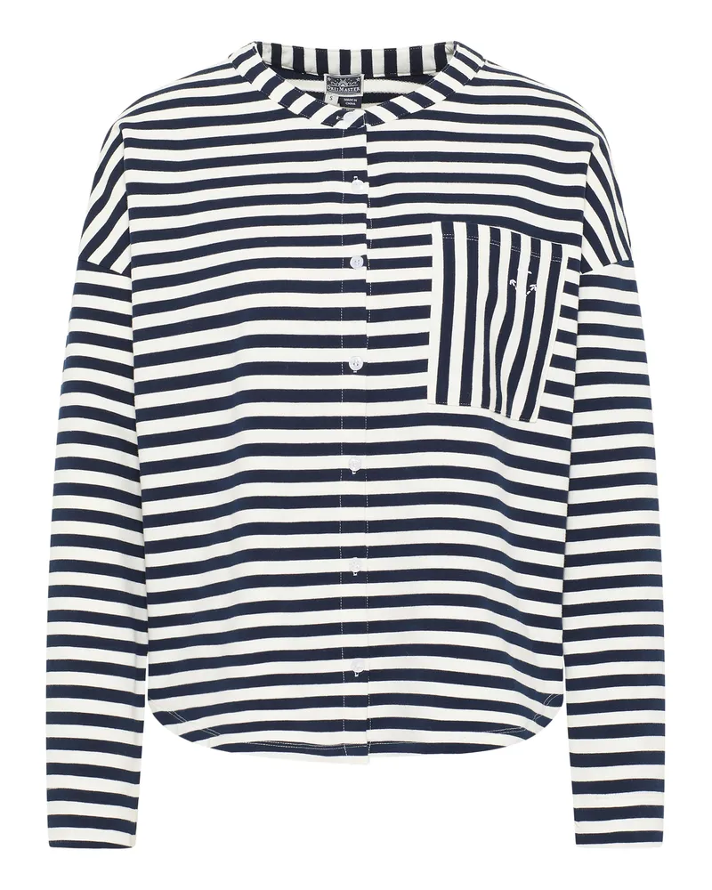 DreiMaster Sweat Jacke Damen Marine Weiss Marineblau