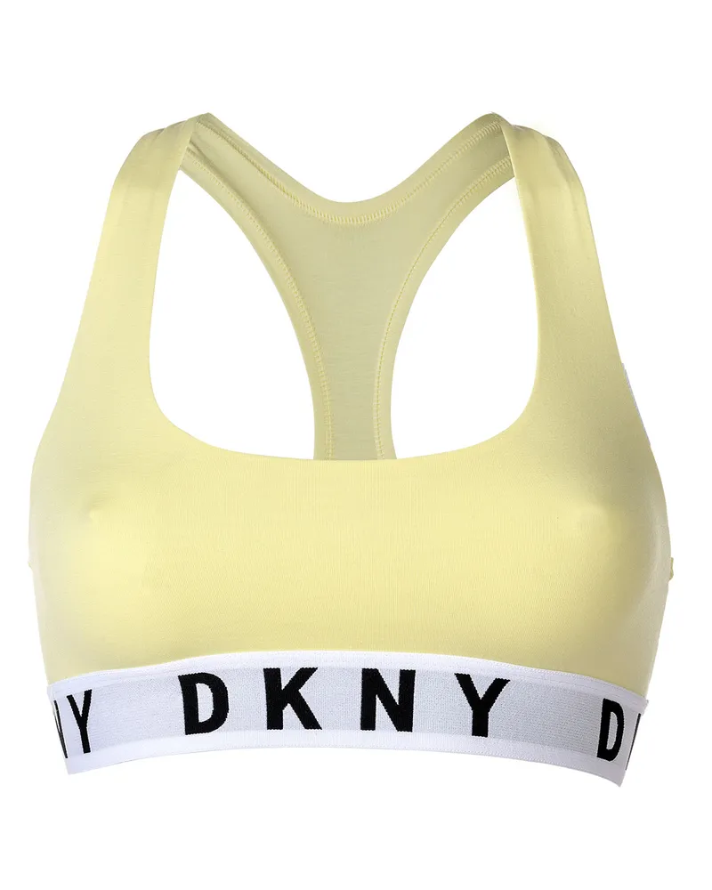 DKNY Bustier Racer Back Logo Aufdruck Gelb