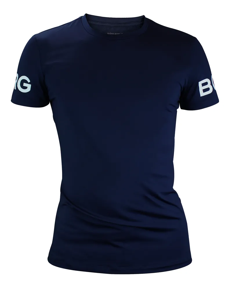 Björn Borg Björn Borg - Herren-Hochleistungs-T-Shirt mit kurzen Ärmeln - Navy Marineblau