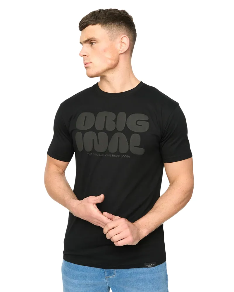 CrossHatch Transflate" T-Shirt für Herren (Schwarz Schwarz