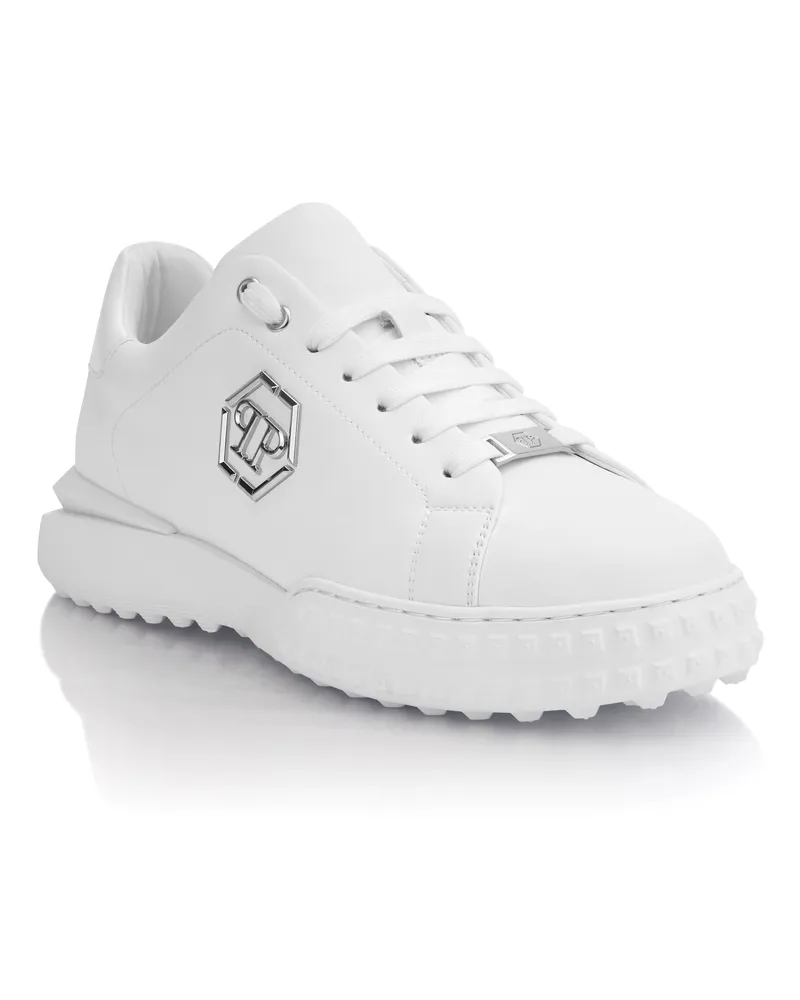 Philipp Plein Lo-Top Turnschuhe Hexagon Weiß