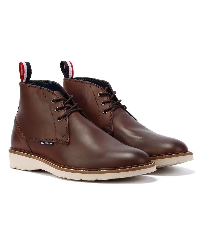 Ben Sherman Hampton Rote Herrenstiefel Aus Leder Rot