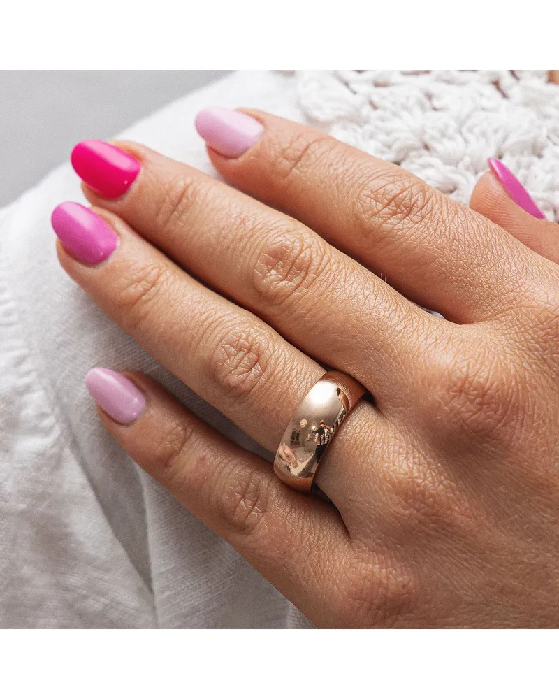 ZEEme Stainless Steel Ring Edelstahl rosé-vergoldet 8mm breit Roségold