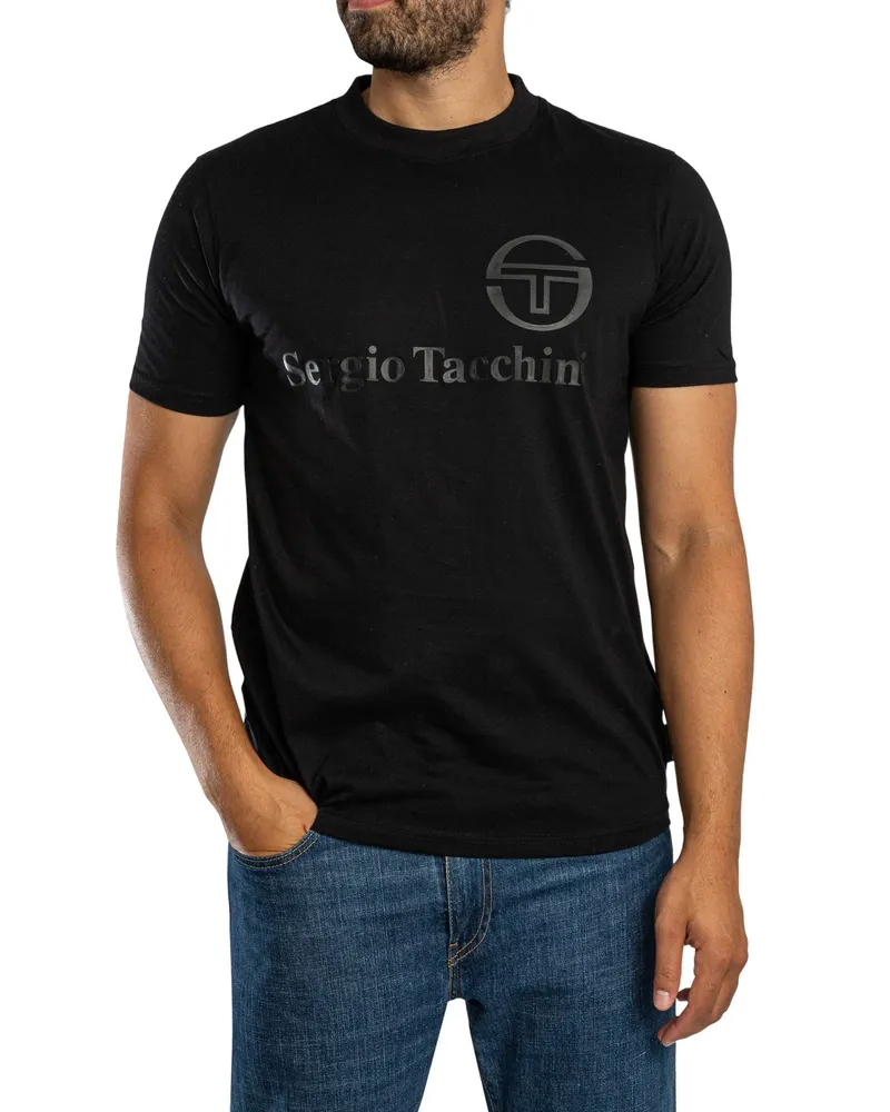 Sergio Tacchini Lazio-T-Shirt, Schwarz Schwarz
