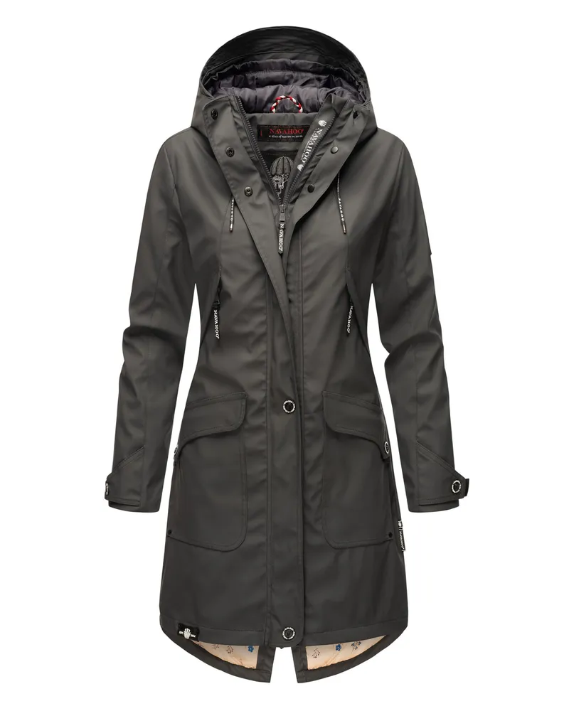 NAVAHOO Damen Übergangsjacke Schötchen – Stylisch & Wasserabweisend Schwarz