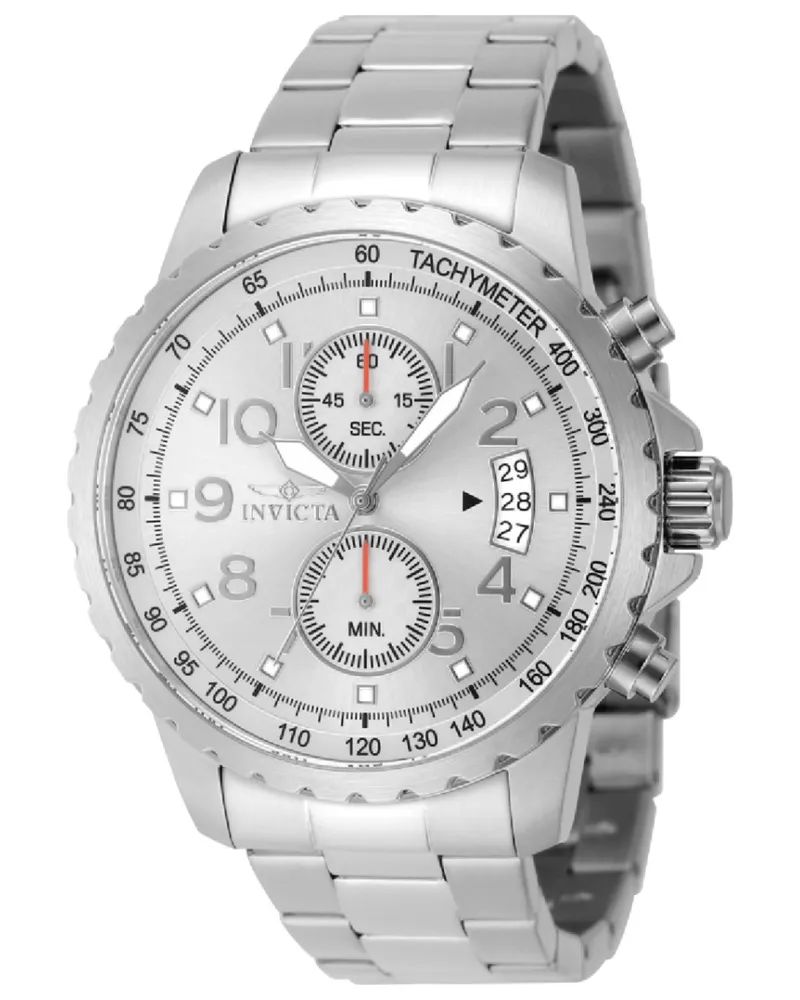 Invicta Specialty 69791 Herrenuhr - Quarzwerk - Stahl mit silbernem Zifferblatt - 47 mm Silber