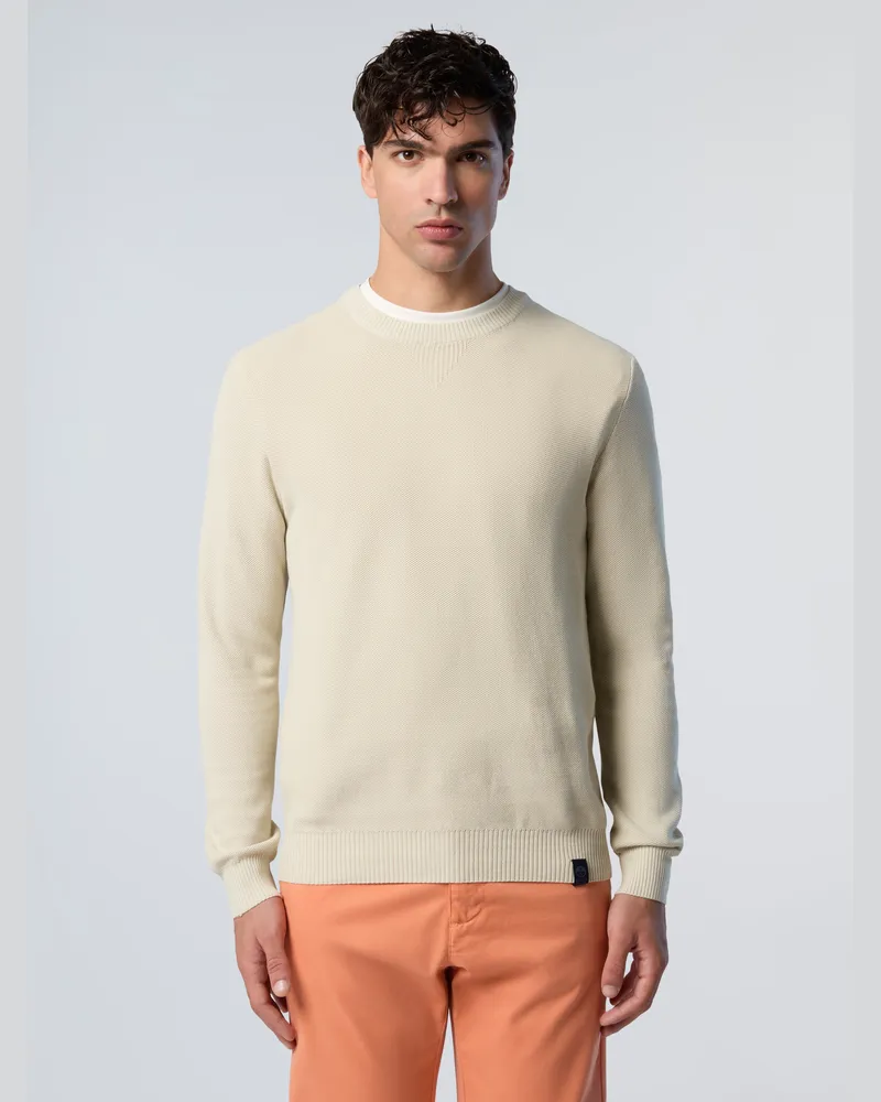 North Sails Pullover mit wabenförmigem Muster und Rundhalsausschnitt - Beige Beige