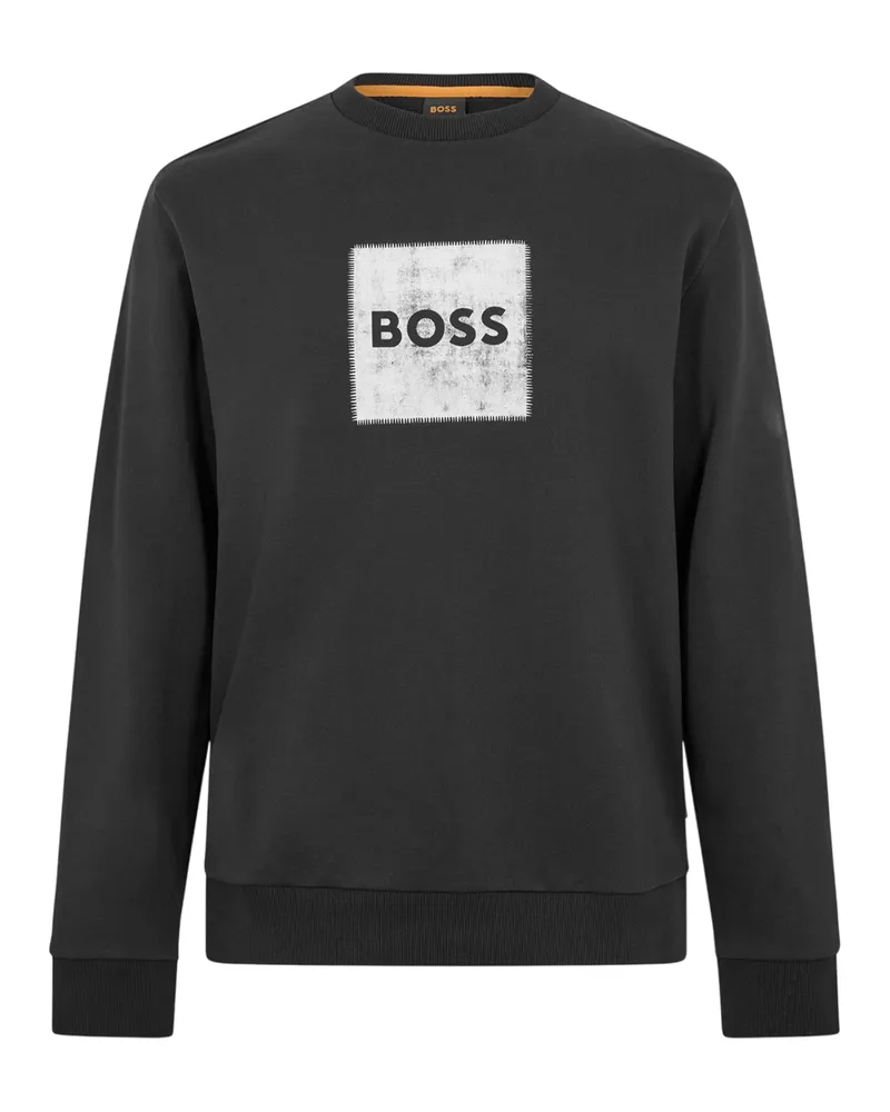 HUGO BOSS Sweatshirt für Herren, Rundhalsausschnitt (Schwarz Schwarz