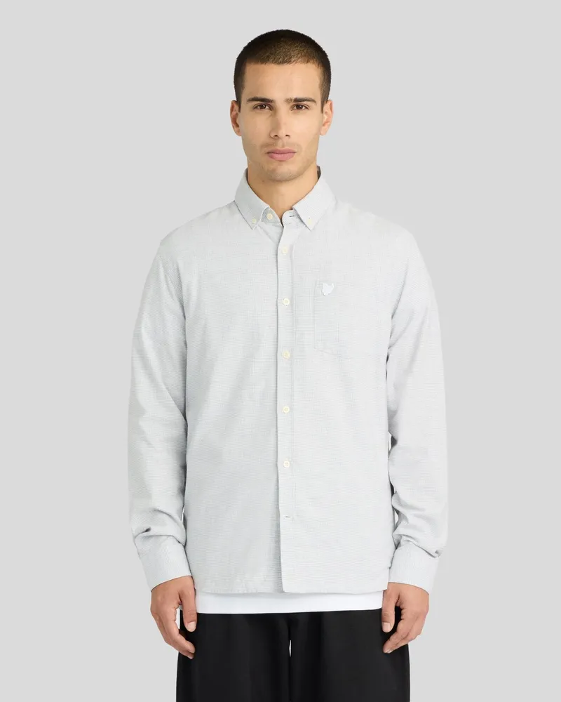 Lyle & Scott Mikro-Hahnentritt-Hemd Grau