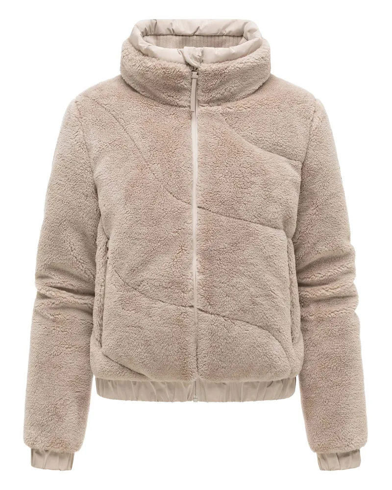 Marikoo Damen Winterjacke Yuvaa aus Teddyplüsch Grau