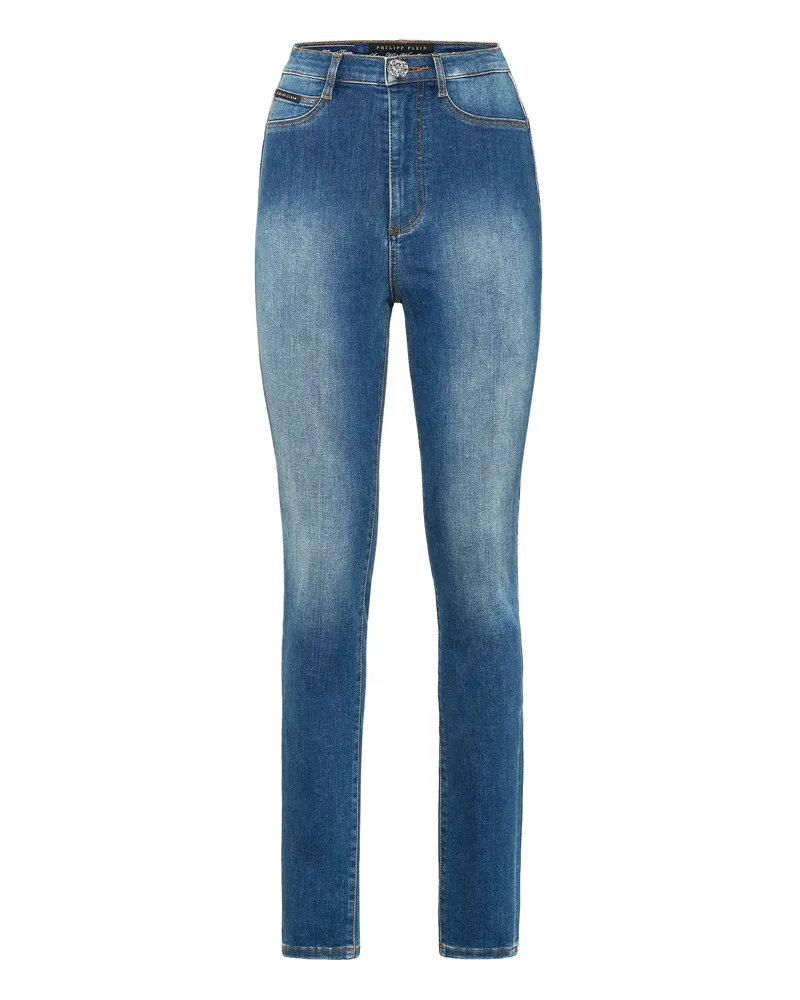 Philipp Plein High Waist Jegging Blau