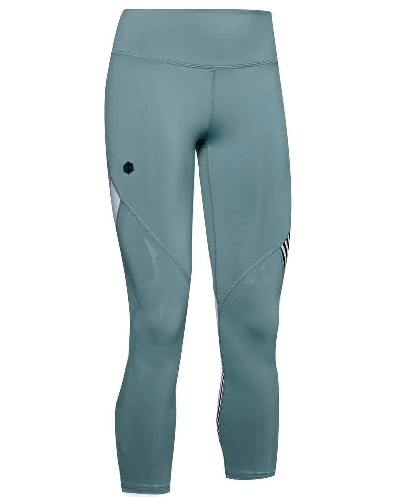 Under Armour Womens Rush geprägten Glanzernte Leggings eng 1351717 396 Blau