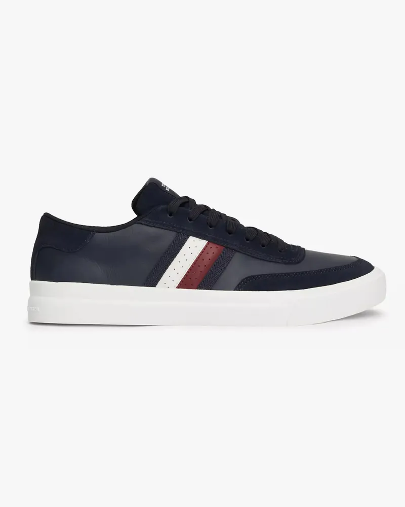 Tommy Hilfiger CUPSET RWB LEDER Herren Sneaker Wüstensky Blau