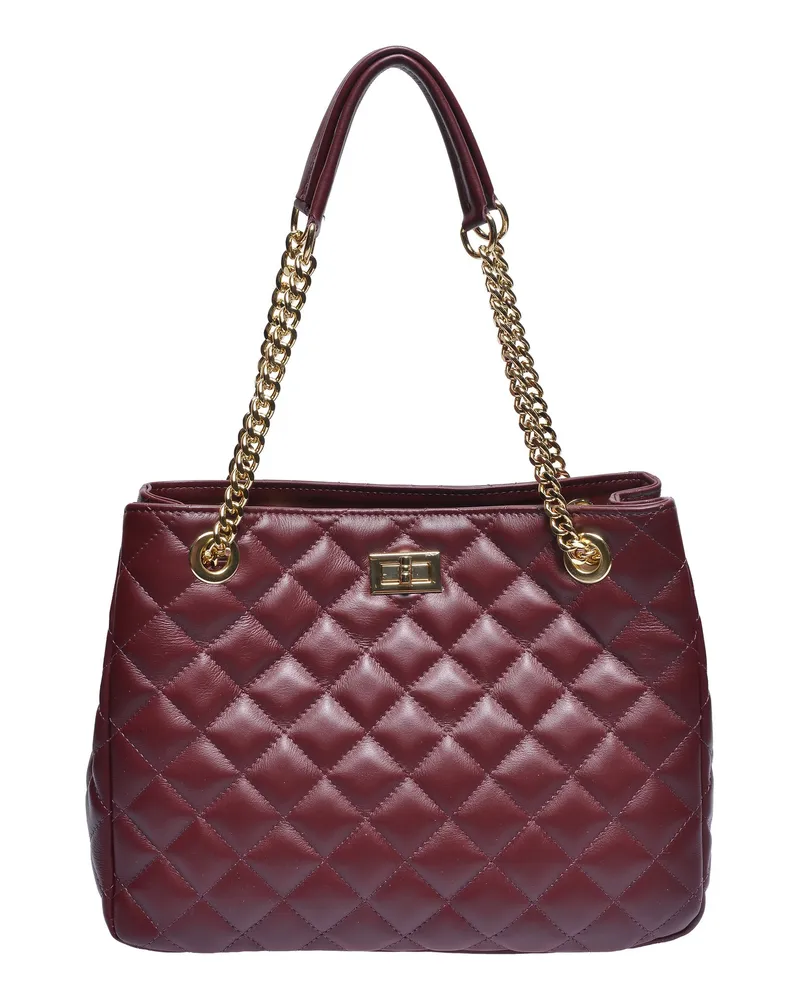 Isabella Rhea Weinfarbe Rindsledertasche Weinrot