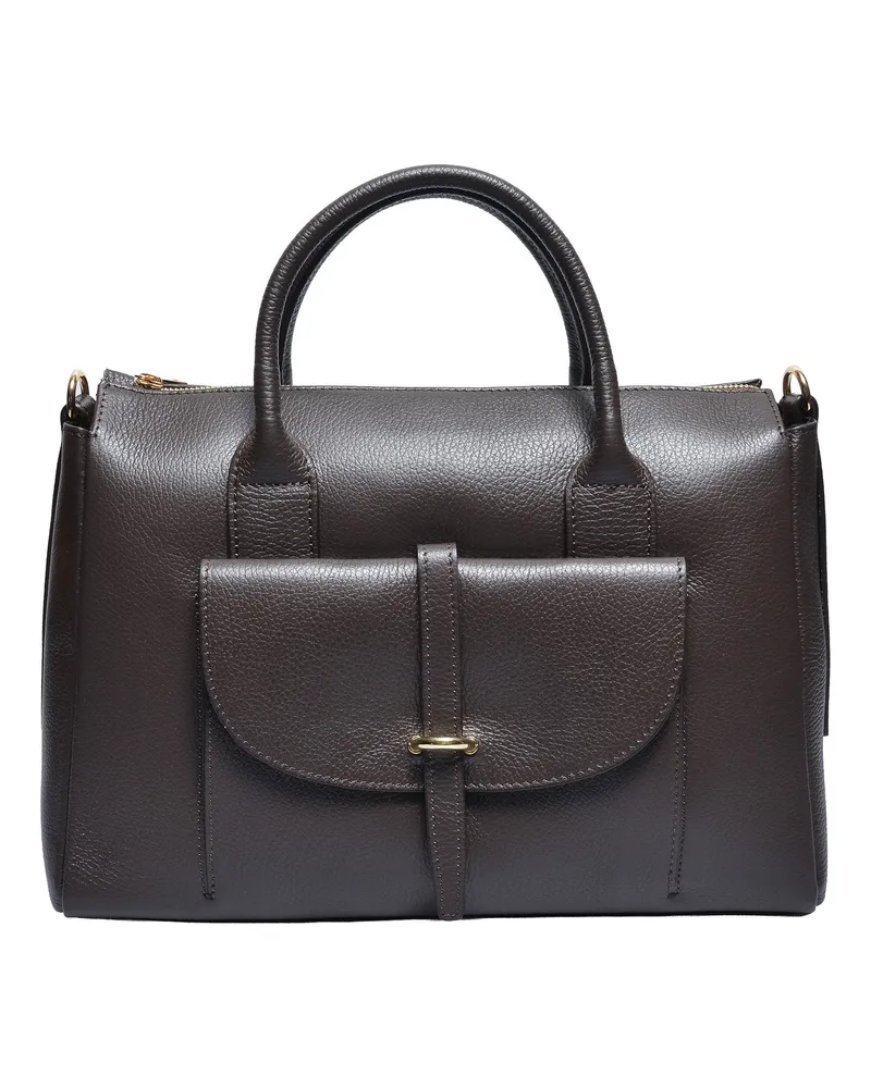Anna Luchini Kastanienbraun Rindsledertasche Dunkelbraun