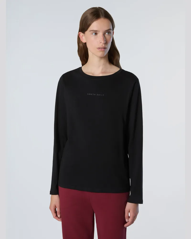 North Sails Langärmeliges T‑Shirt mit erhabenem Logo - Grau Grau