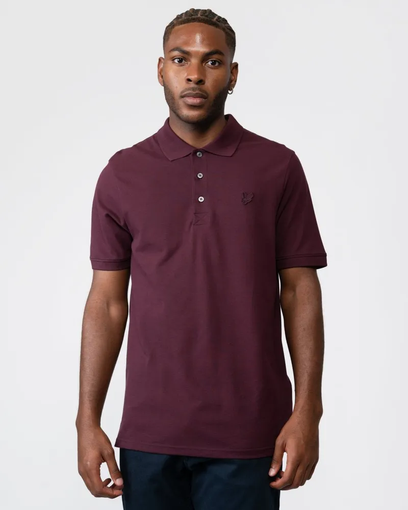 Lyle & Scott Tonal Eagle Herren Poloshirt Bordeaux