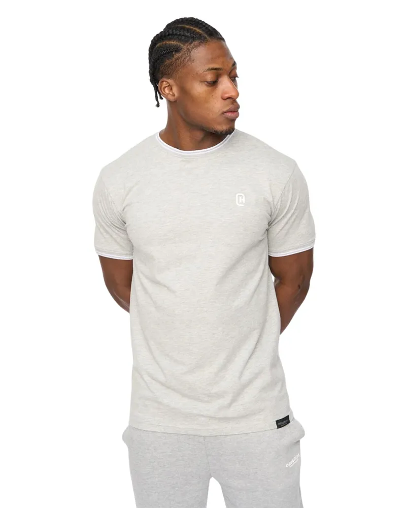 CrossHatch Preece" T-Shirt für Herren (Grau meliert Grau