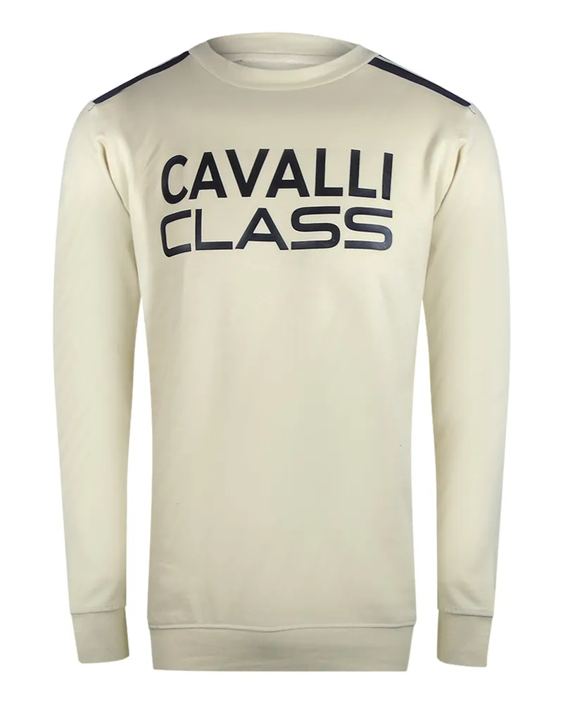 Roberto Cavalli Sweatshirt Mit Schulterband In Beige Und Sand Beige