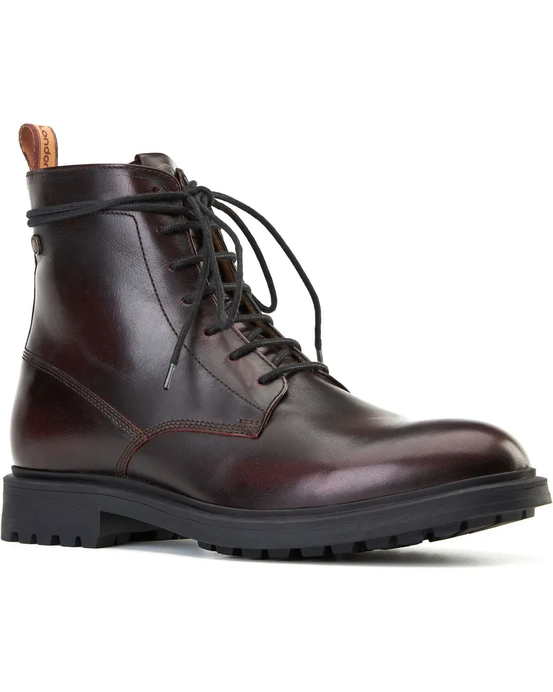 Base London Brunel Leder Herren Weinfarbene Ankle Boots Weinrot