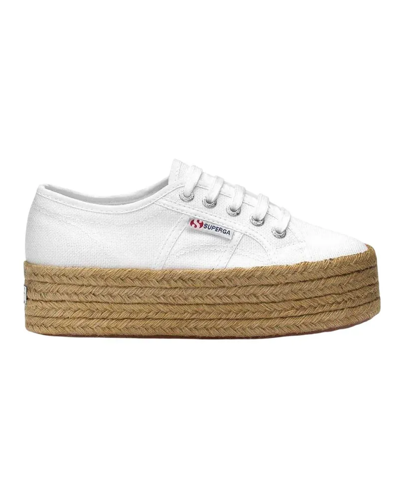 Superga 2790" Sneaker für Damen, Seil, Plattform-Absatz (Weiß Weiß