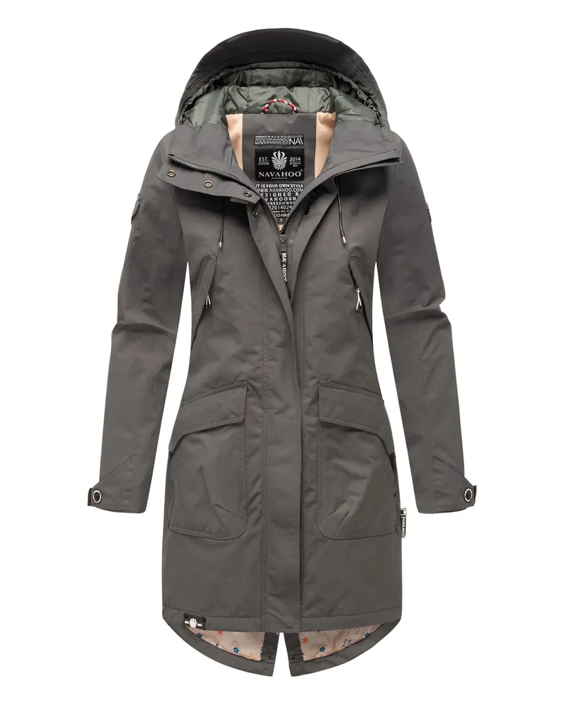 NAVAHOO Damen Parka Pfefferschote – Leicht, Stylisch & Funktional Grau