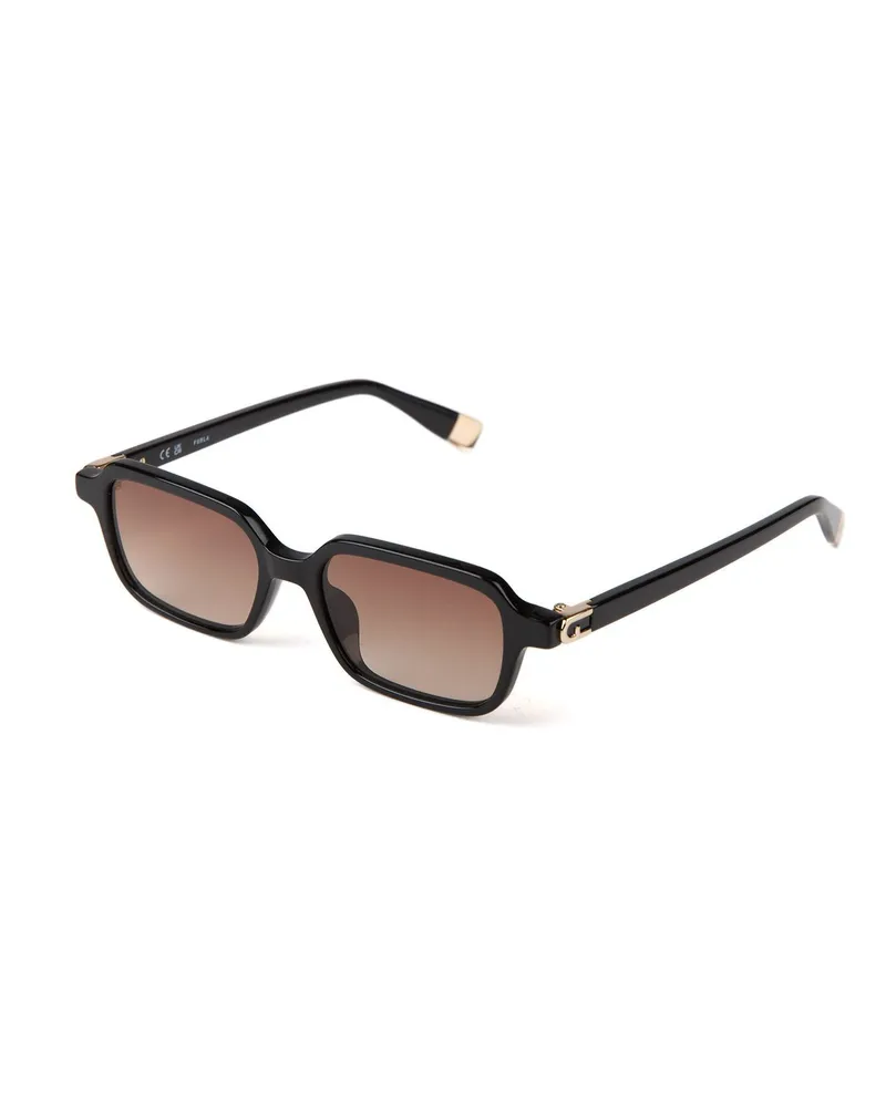 Furla Sonnenbrille Glänzend Schwarz Schwarz