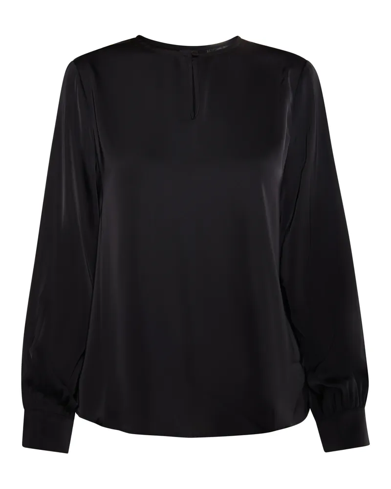 DreiMaster Langarmbluse Damen schwarz Schwarz