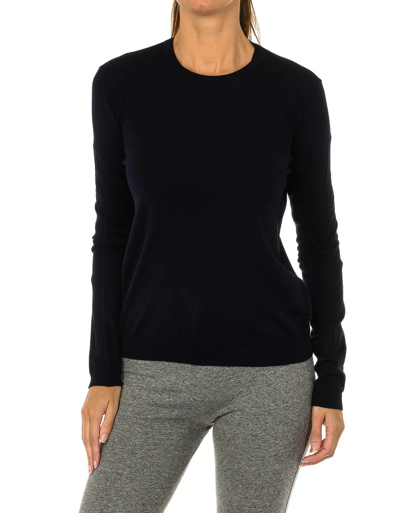 Giorgio Armani Langärmeliger Damenpullover mit Rundhalsausschnitt 7V5MY3-2M1DZ Blau