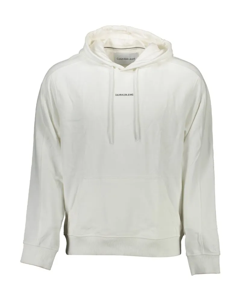 Calvin Klein Jeans Logo Hoodie Elfenbein