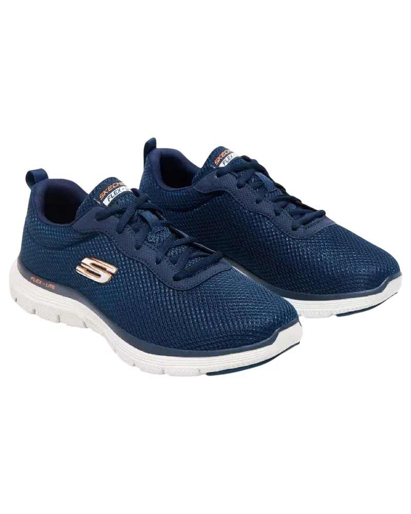 Skechers Burns Agoura" Sneaker für Herren, Trubuck-Kunstleder (Marine/Orange Marineblau