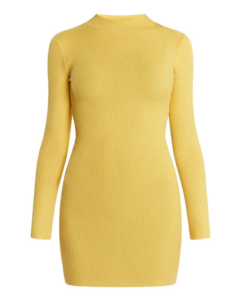 My Mo Strickkleid mini Damen Höllengelb Gelb