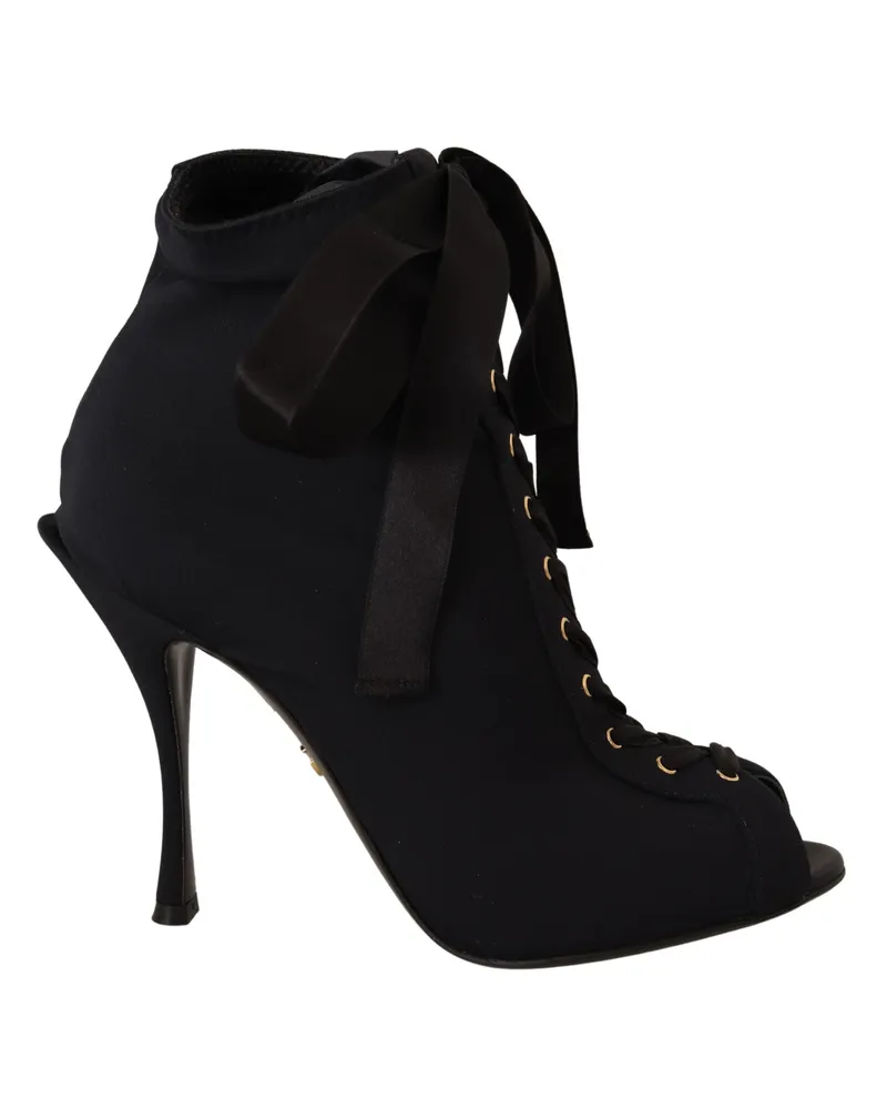 Dolce & Gabbana Damen Schwarz Stretch Kurzstiefel Schuhe Schwarz