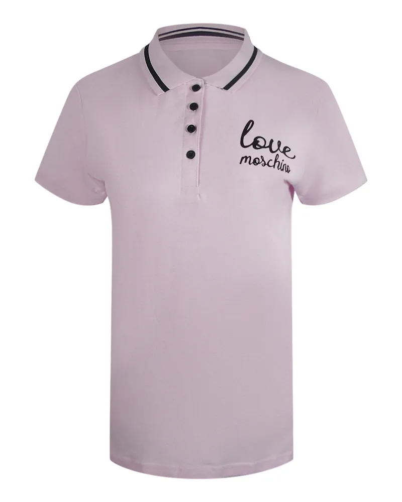 Moschino Ich Liebe Das Pinke Polohemd Mit -logo Rosa