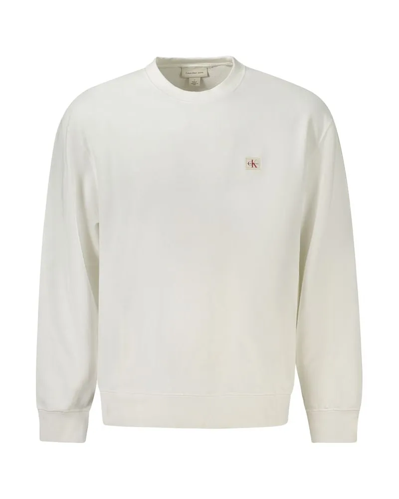 Calvin Klein Weißes Baumwoll-Herren-Sweatshirt Weiß