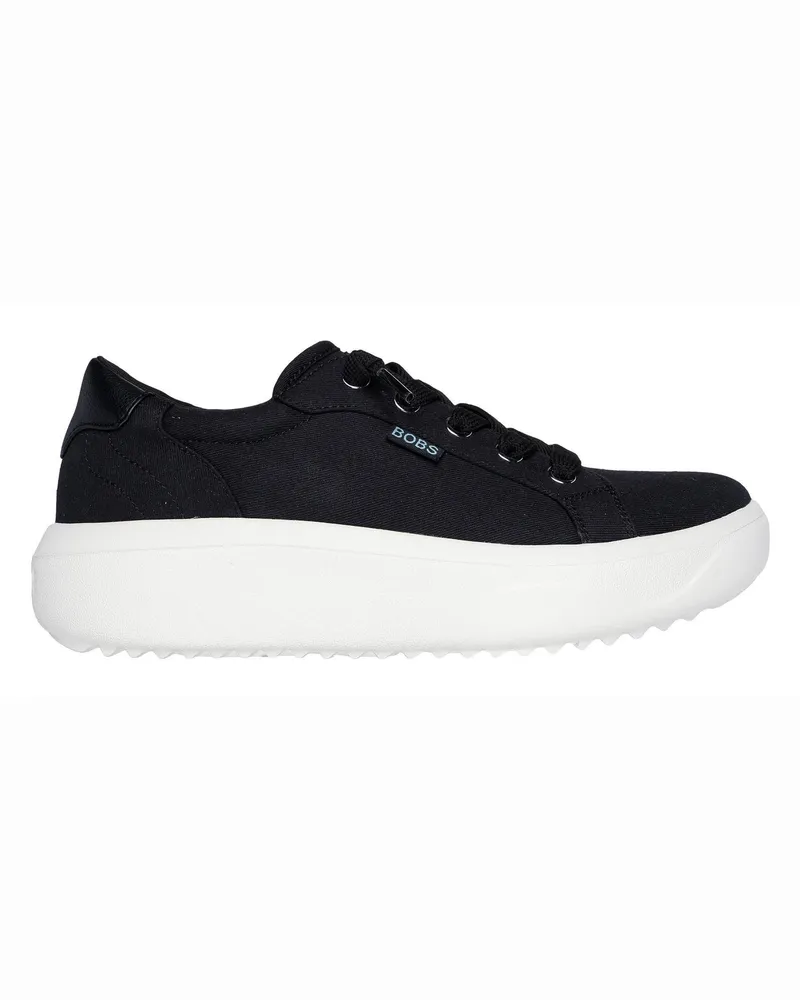 Skechers Popupsmax" Sneaker für Damen, Canvas, Plattform-Absatz (Schwarz Schwarz