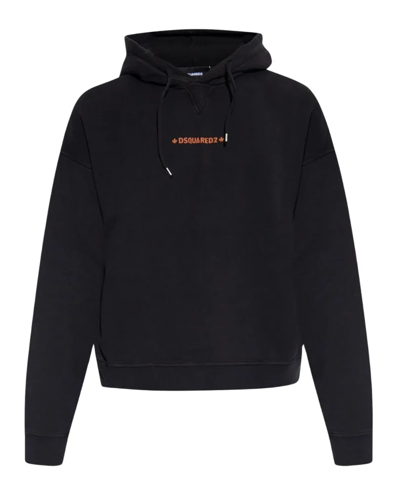 Dsquared2 Cipro Fit Kapuzenpullover in Schwarz mit kleinem Logo Schwarz