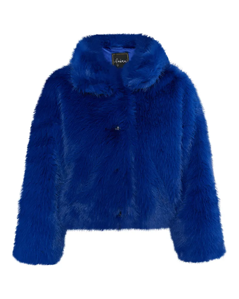 FAINA Faux Fur Blouson Damen KÖNIGSBLAU Blau