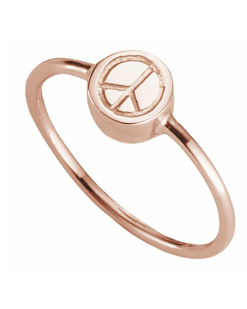 cai Ring 925/- Sterling Silber rotvergoldet Peace Roségold