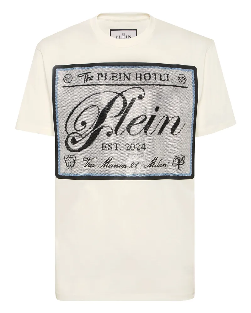 Philipp Plein T-Shirt Rundhalsausschnitt Ss Creme