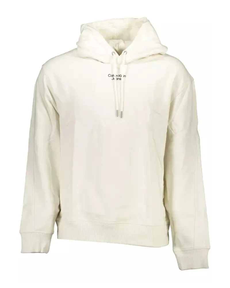 Calvin Klein Lässiger Fit Hoodie-Modell J30J300350 Elfenbein