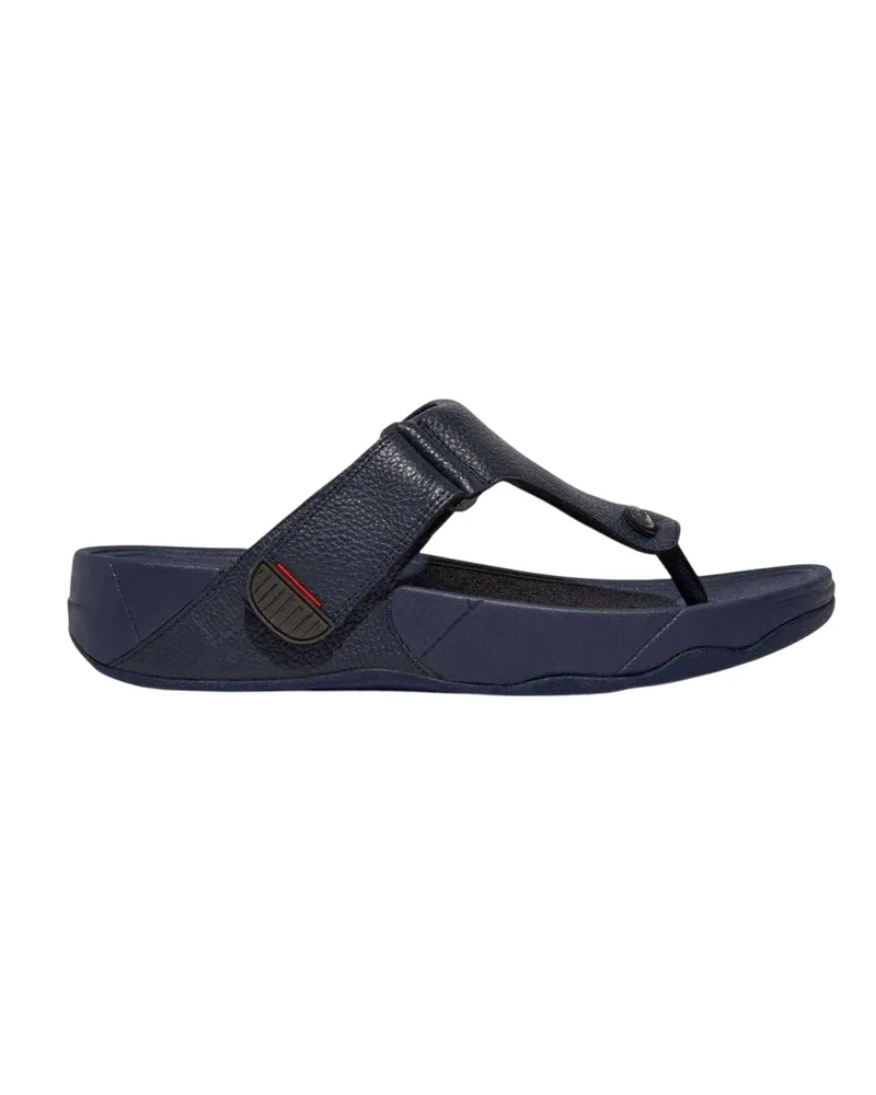 FitFlop Sandalen für Herren, Leder, Zehentrenner, Flach (Marine Marineblau