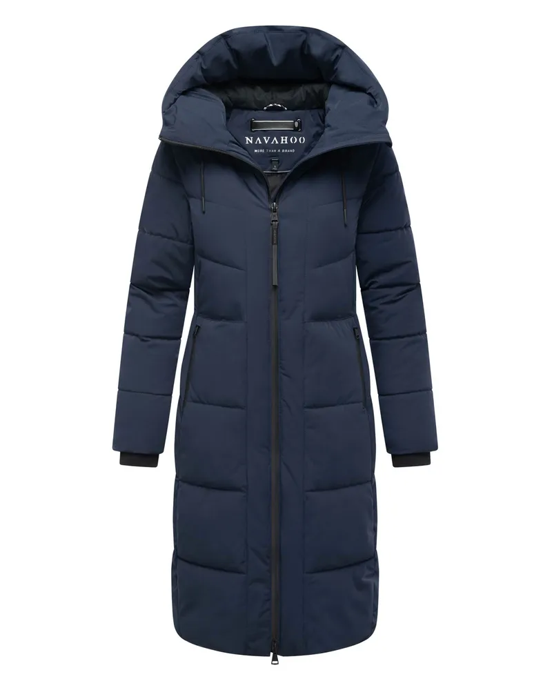 NAVAHOO Damen Winter Steppmantel SCHOKOKUSS – elegant, warm & funktional Blau