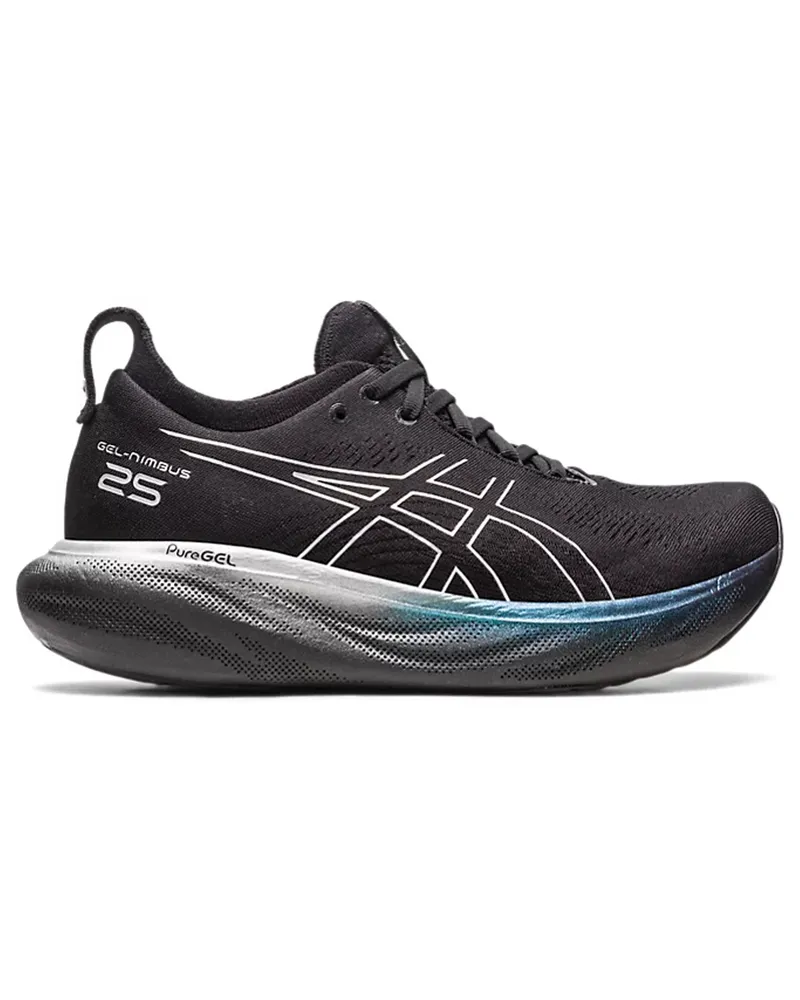Asics Gel-Nimbus 25 Platinum Damen Schwarze Laufschuhe Schwarz