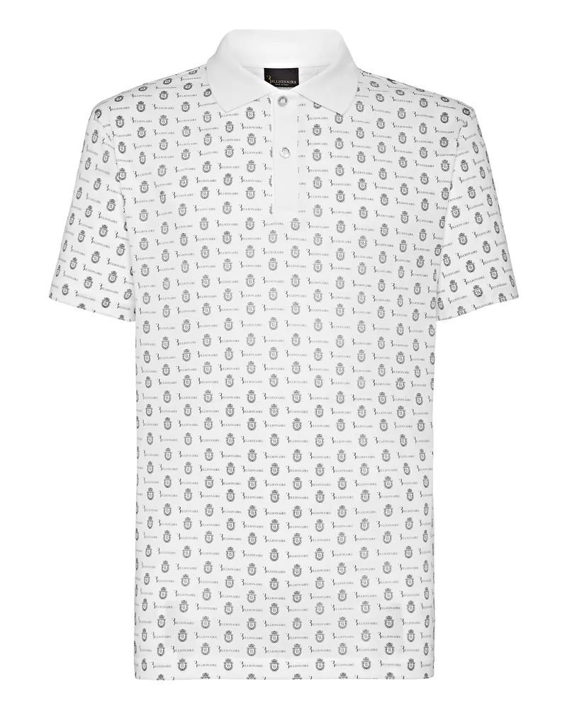 Billionaire Poloshirt mit Wappen - Weiß Weiß