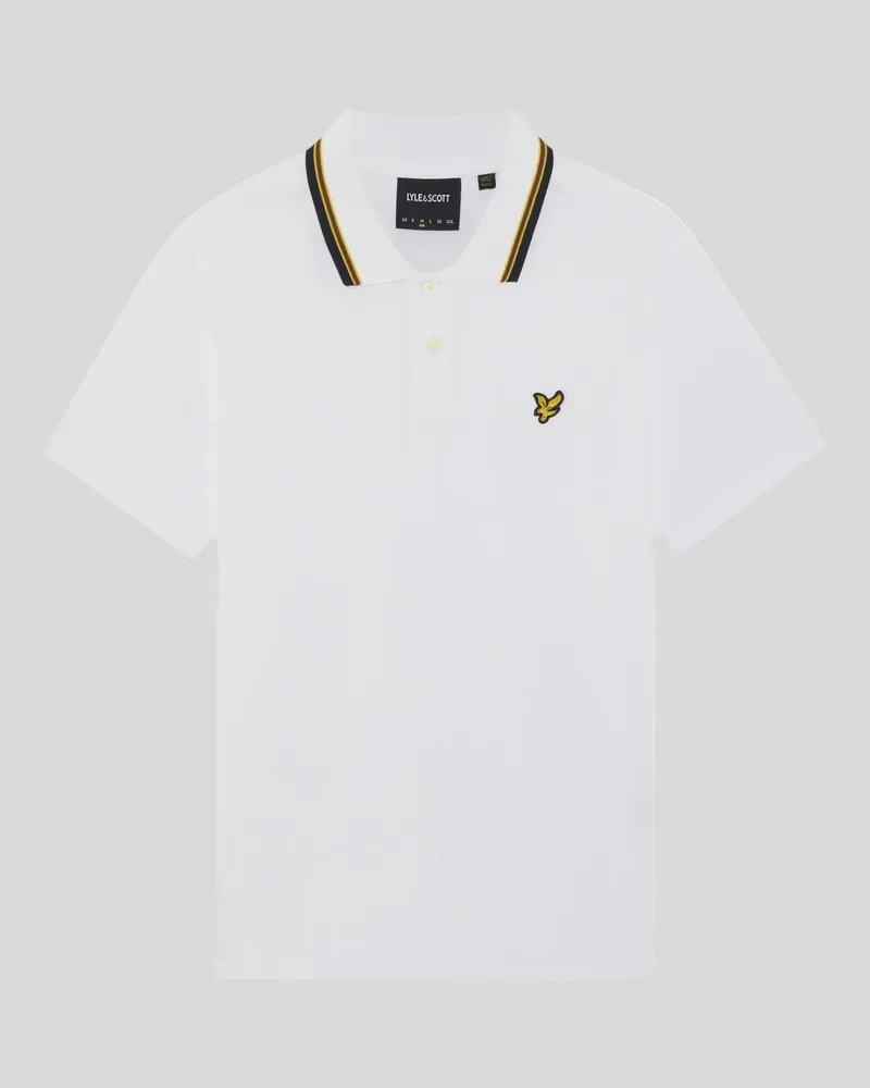Lyle & Scott Tipped Track Poloshirt Weiß