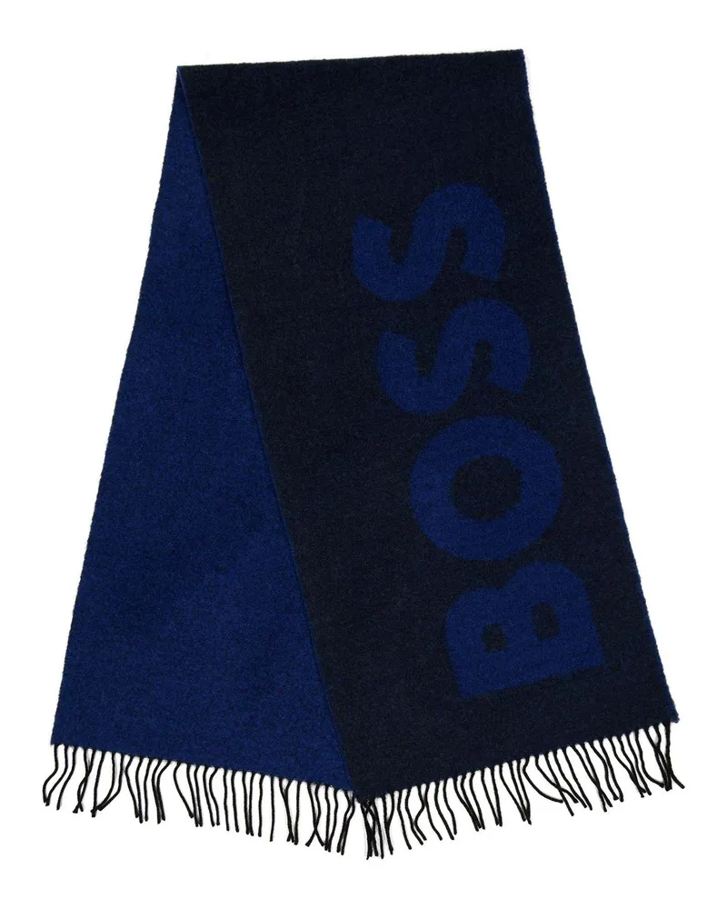 HUGO BOSS Schal für Herren, Mittelschwer, Wolle (Dunkelblau Blau