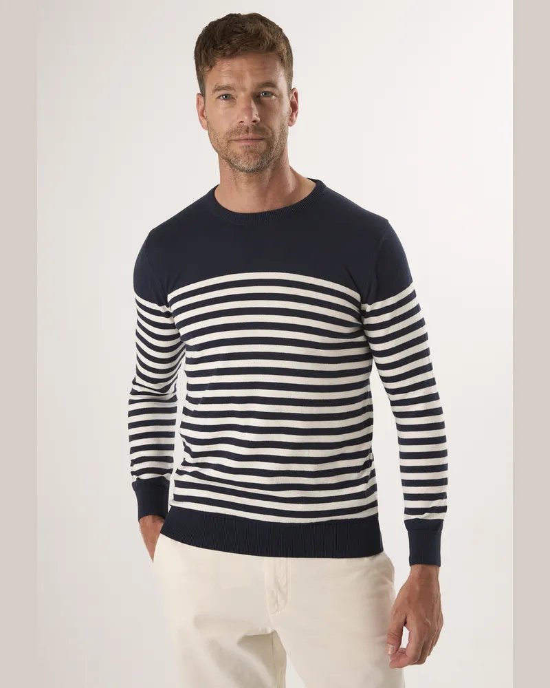 Felix Hardy Pullover Basic-Pullover Mit Rundhalsausschnitt Marineblau
