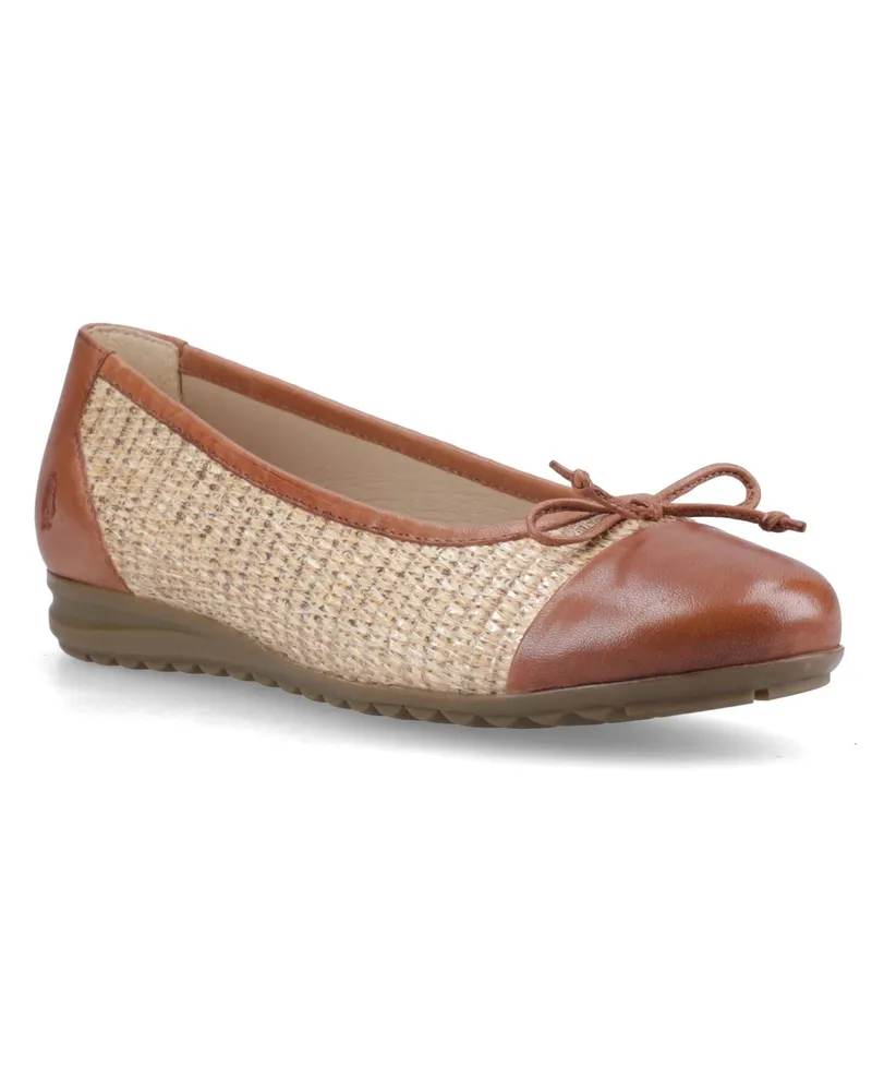 Hush Puppies Laurie Zehenkappe Leder Damen Tan Standard Ballerinas Cognac